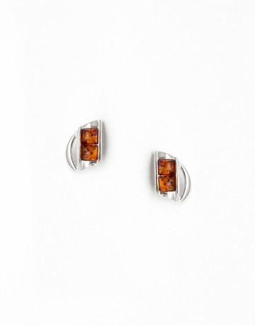 Boucles d'oreilles Polymnie Ambre