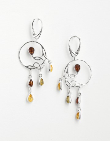 Boucles d'oreilles Polymnie Ambre