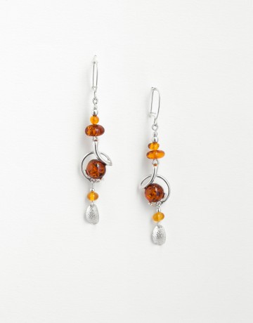 Boucles d'oreilles Polymnie Ambre