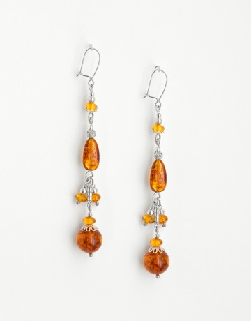 Boucles d'oreilles Polymnie Ambre