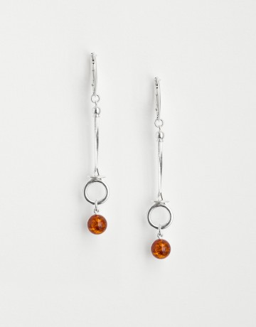 Boucles d'oreilles Polymnie Ambre