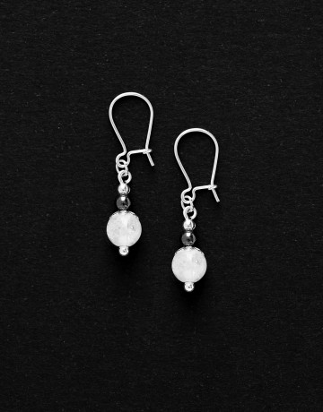 Boucles d ' oreilles Calliope Thalia Cristal de roche