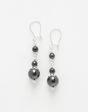 Boucles d oreilles Thalia Hématite