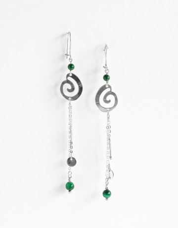 Boucles d'oreilles Uranis Malachite