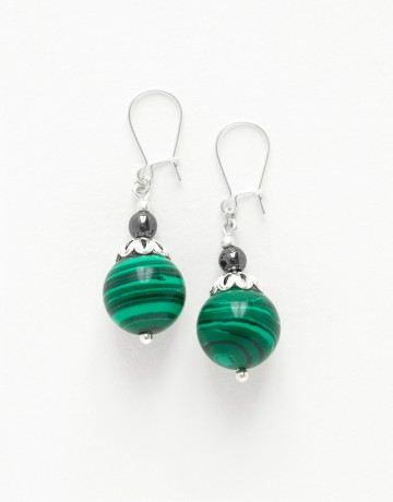 Boucles d ' oreilles Calliope Thalia Malachite