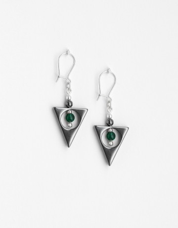 Boucles d'oreilles Euterpe Malachite