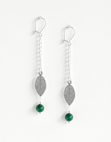 Boucles d'oreilles Euterpe Malachite