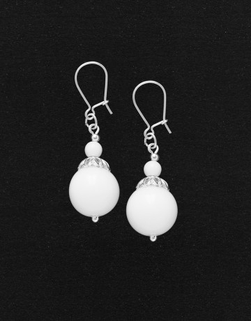 Boucles d ' oreilles Calliope Thalia Onyx blanc