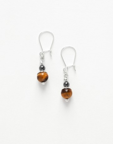 Boucles d ' oreilles Calliope Thalia Oeil-de-tigre