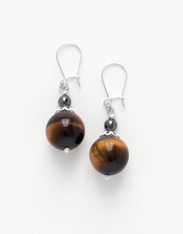 Boucles d ' oreilles Calliope Thalia Oeil-de-tigre