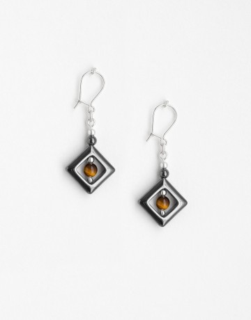 Boucles d'oreilles Euterpe Oeil-de-tigre