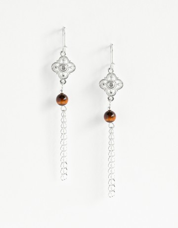 Boucles d'oreilles Euterpe Oeil de tigre