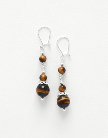 Boucles d oreilles Thalia Oeil-de-tigre