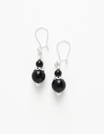 Boucles d ' oreilles Calliope Thalia Onyx noir