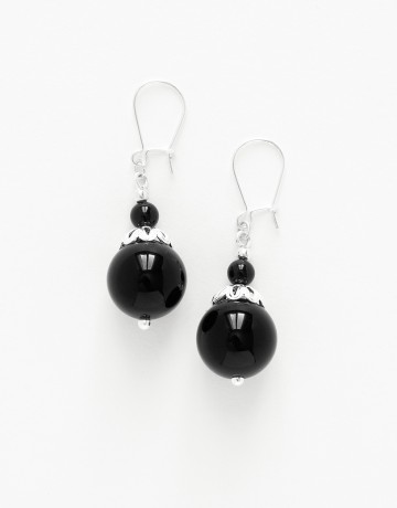 Boucles d ' oreilles Calliope Thalia Onyx noir