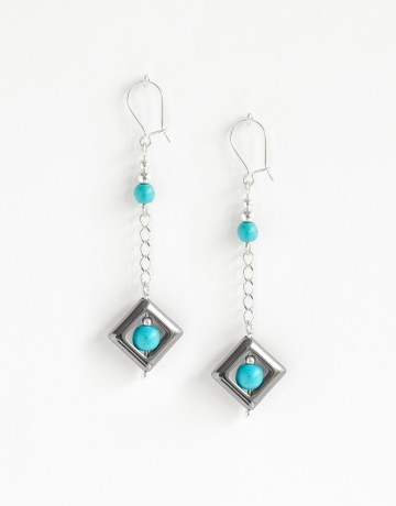 Boucles d'oreilles Euterpe Turquoise