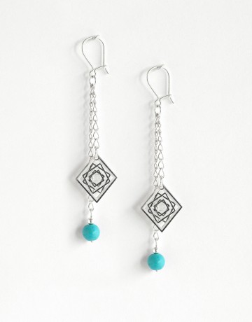 Boucles d'oreilles Euterpe Turquoise