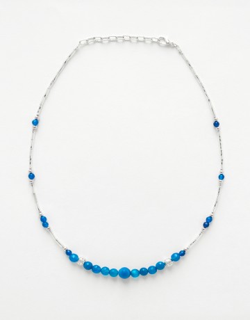 Collier Thalia Agate bleue