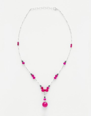 Collier Calliope Agate fuchsia