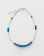 Bracelet de cheville Calliope Thalia Agate bleue