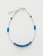 Bracelet de cheville Calliope Thalia Agate bleue