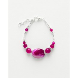 Bracelet Calliope Thalia Agate fuchsia