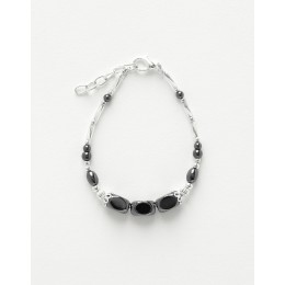 Bracelet Euterpe 3 rectangles Hématite