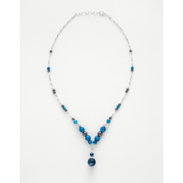 Collier Calliope Agate bleue