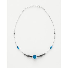 Collier Thalia Agate bleue