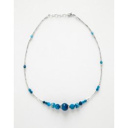 Collier Thalia Agate bleue