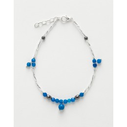 Bracelet de cheville Calliope Thalia Agate bleue