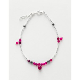 Bracelet de cheville Calliope Thalia Agate fuchsia