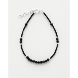 Bracelet de cheville Calliope Thalia Onyx noir