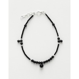 Bracelet de cheville Calliope Thalia Onyx noir