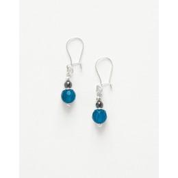 Boucles d ' oreilles Calliope Thalia Agate bleue