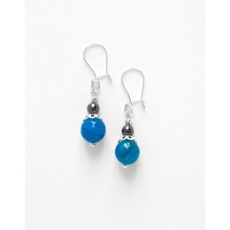 Boucles d ' oreilles Calliope Thalia Agate bleue