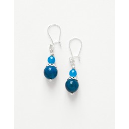 Boucles d oreilles Thalia Agate bleue