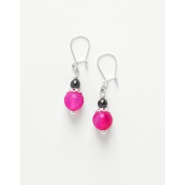 Boucles d ' oreilles Calliope Thalia Agate fuchsia