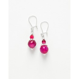 Boucles d oreilles Thalia Agate fuchsia