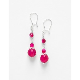 Boucles d oreilles Thalia Agate fuchsia