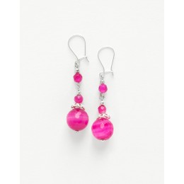 Boucles d oreilles Thalia Agate fuchsia