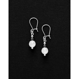 Boucles d ' oreilles Calliope Thalia Cristal de roche