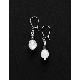 Boucles d ' oreilles Calliope Thalia Cristal de roche