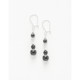 Boucles d oreilles Thalia Hématite