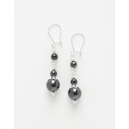 Boucles d oreilles Thalia Hématite