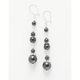 Boucles d oreilles Thalia Hématite