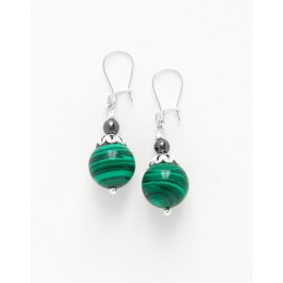 Boucles d ' oreilles Calliope Thalia Malachite