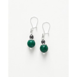 Boucles d ' oreilles Calliope Thalia Malachite