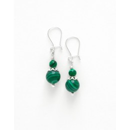 Boucles d oreilles Thalia Malachite