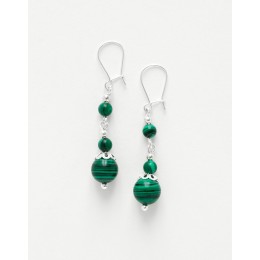 Boucles d oreilles Thalia Malachite